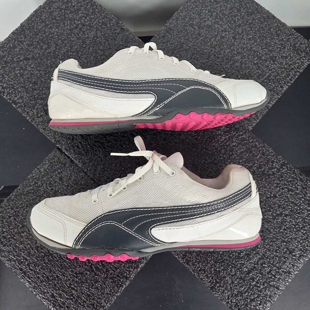 Puma Women's 8.5 Golf Shoes Spikeless White Black Pink 183908-02 Sneakers - Picture 5 of 8